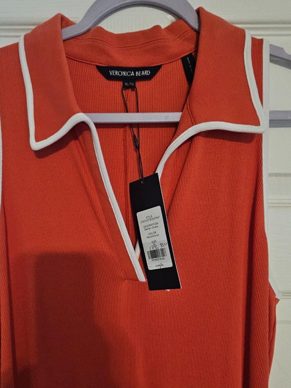 Veronica Beard Darien Dress Color Persimmons Size XL - Picture 2 of 9